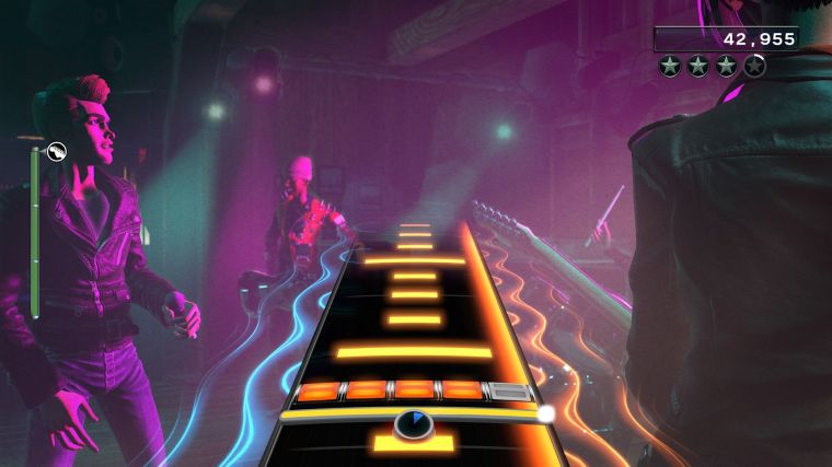 Rock Band 4's guitar solo mode in all its... well, yellow linedness