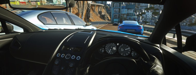 This is a screenshot that Sony legitimately used on its blog to promote Driveclub VR. The filename is 'DC VR 4K Pano AM Vanquish India 03' so it's not like it's a normal Driveclub screen's been used by mistake. To be frank, it's a fucking lie and they should be called out on it