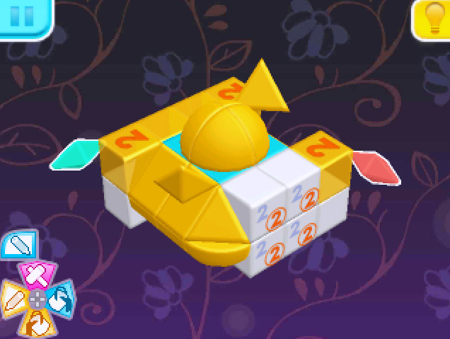 In case you're curious, there's a difference between blue and orange blocks. Blue ones remain as cubes, but orange ones are sculpted into different shapes once a full row's cleared. Using this knowledge, if you get good enough at the game you can even start to make educated guesses, adding a new element of depth to the gameplay: do you continue to treat it as a puzzle game and use logic, or do you let the image-building side take over and try to risk guessing how it's going to look?